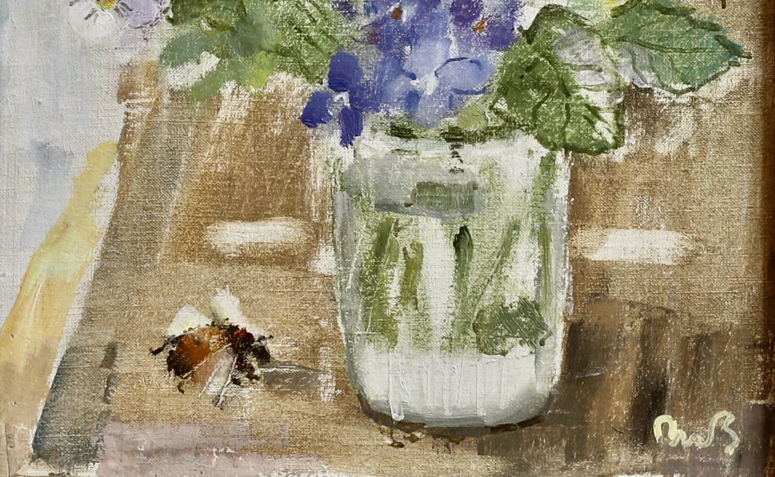 Original Vintage Still Life Oil Painting from Sweden