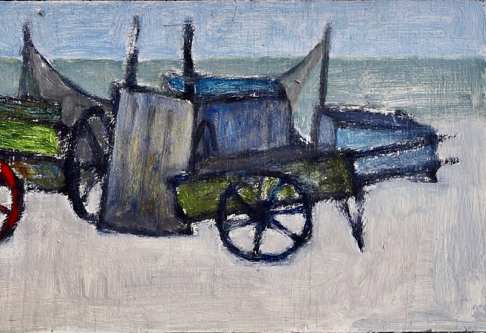 Vintage Mid Century Coastal Oil Painting 1965