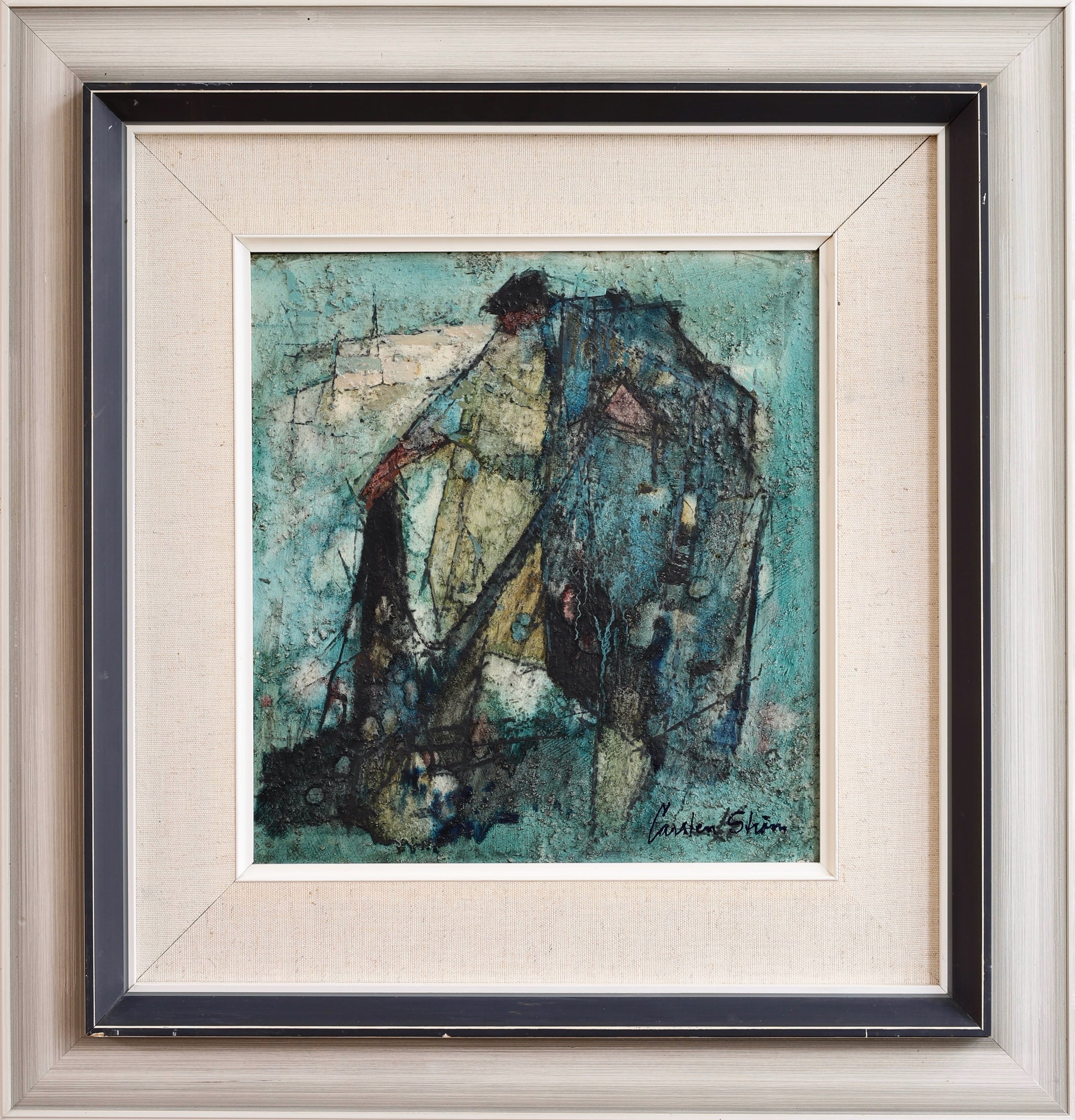 Vintage Art Room Mid Century Oil Painting From Sweden