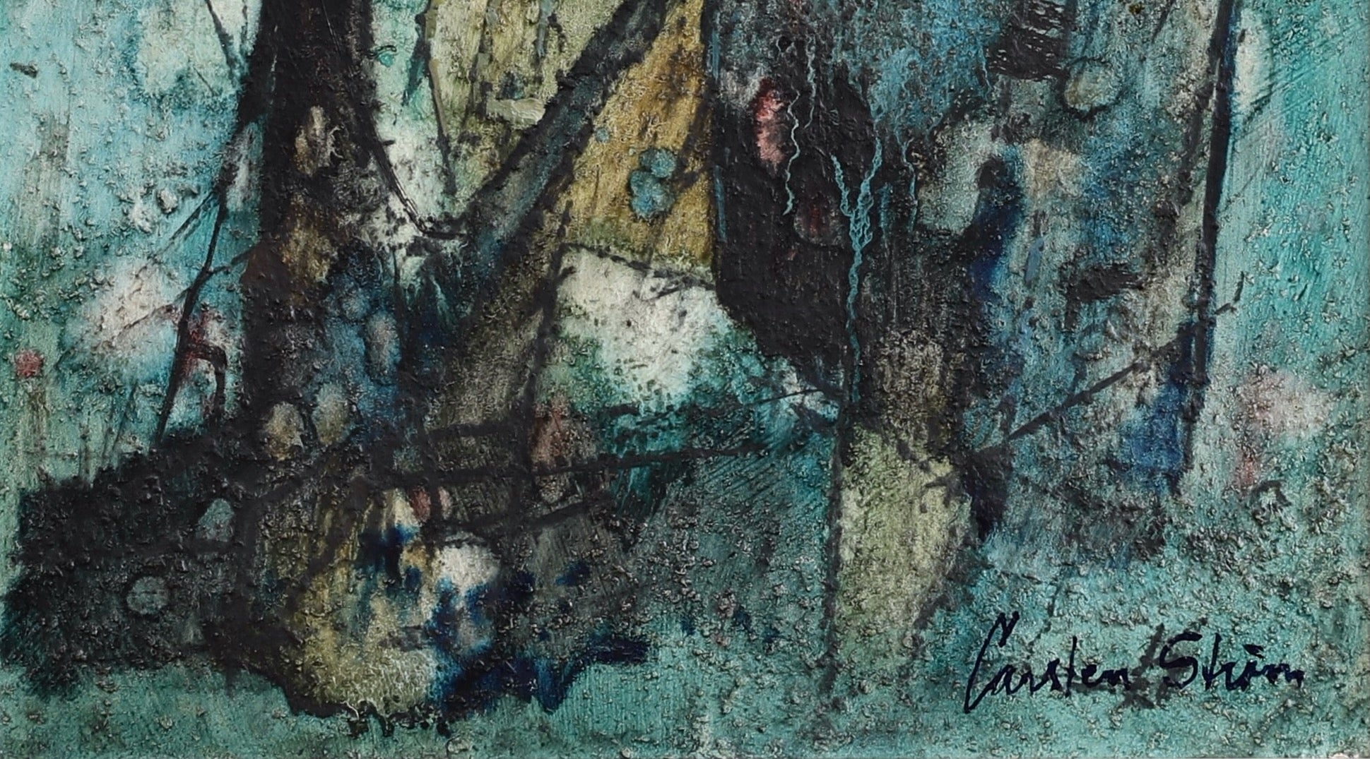 Vintage Art Room Mid Century Oil Painting From Sweden