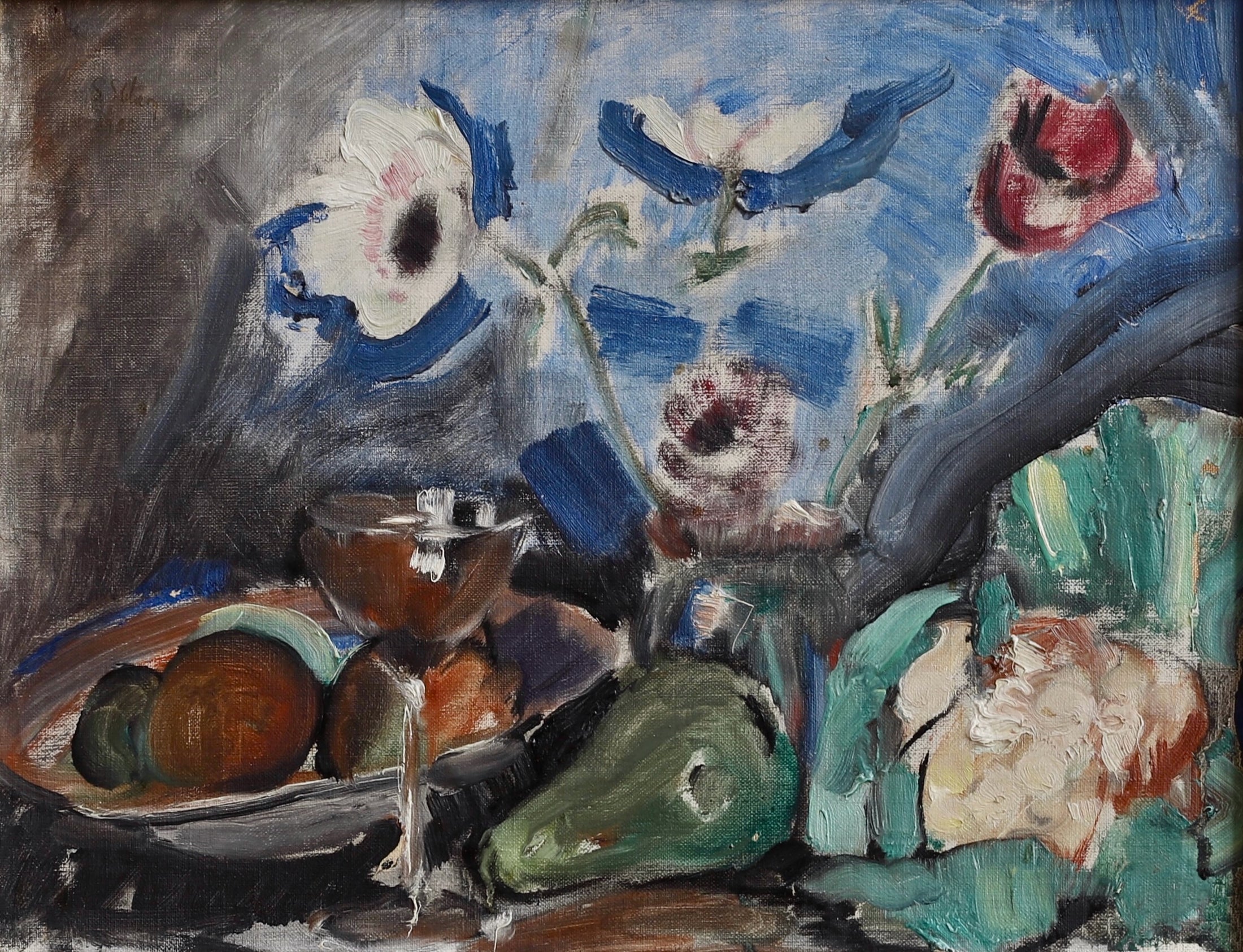 Original Mid Century Kitchen Still Life Painting From Sweden