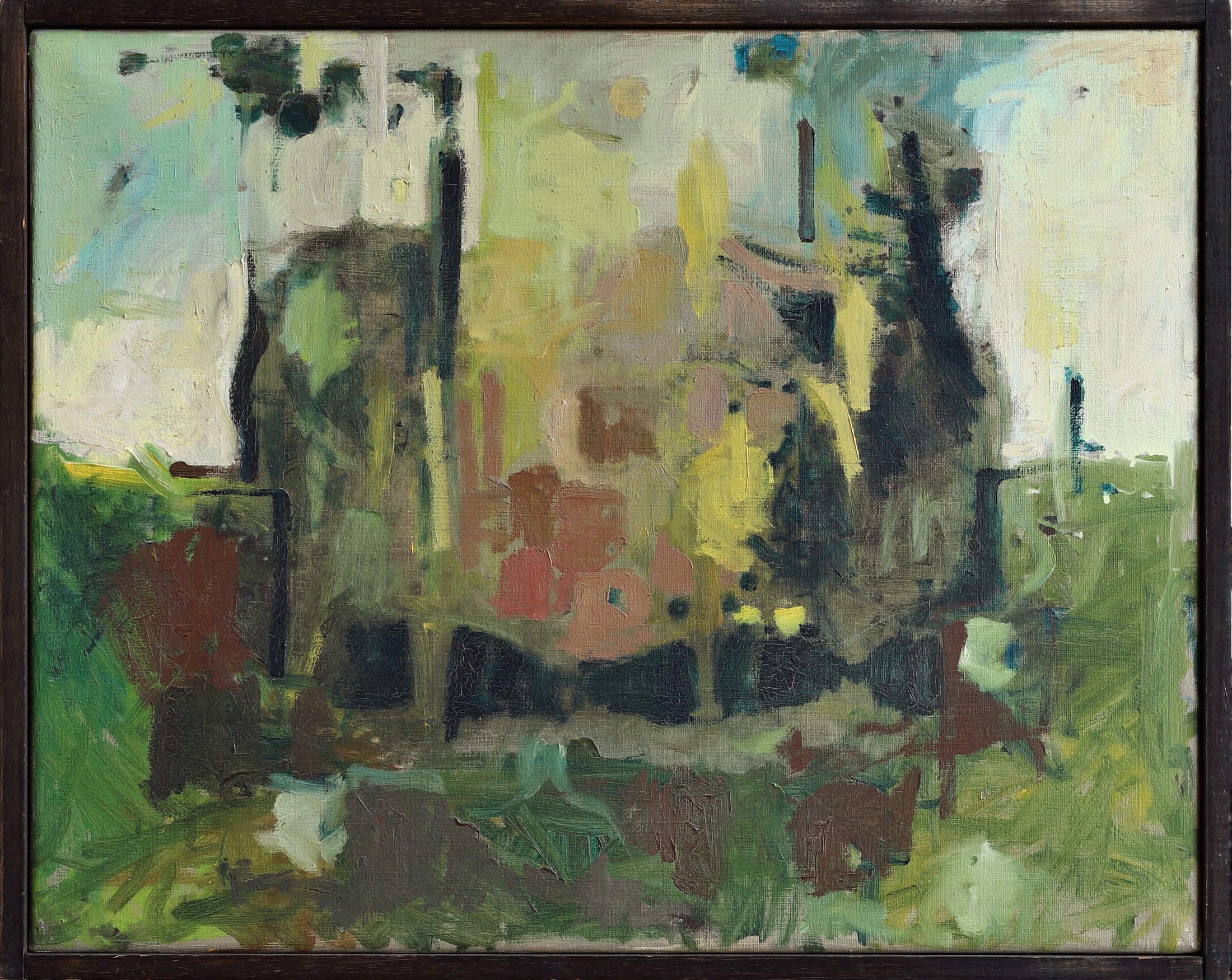Mid Century Original Vintage Abstract Oil Painting from Sweden