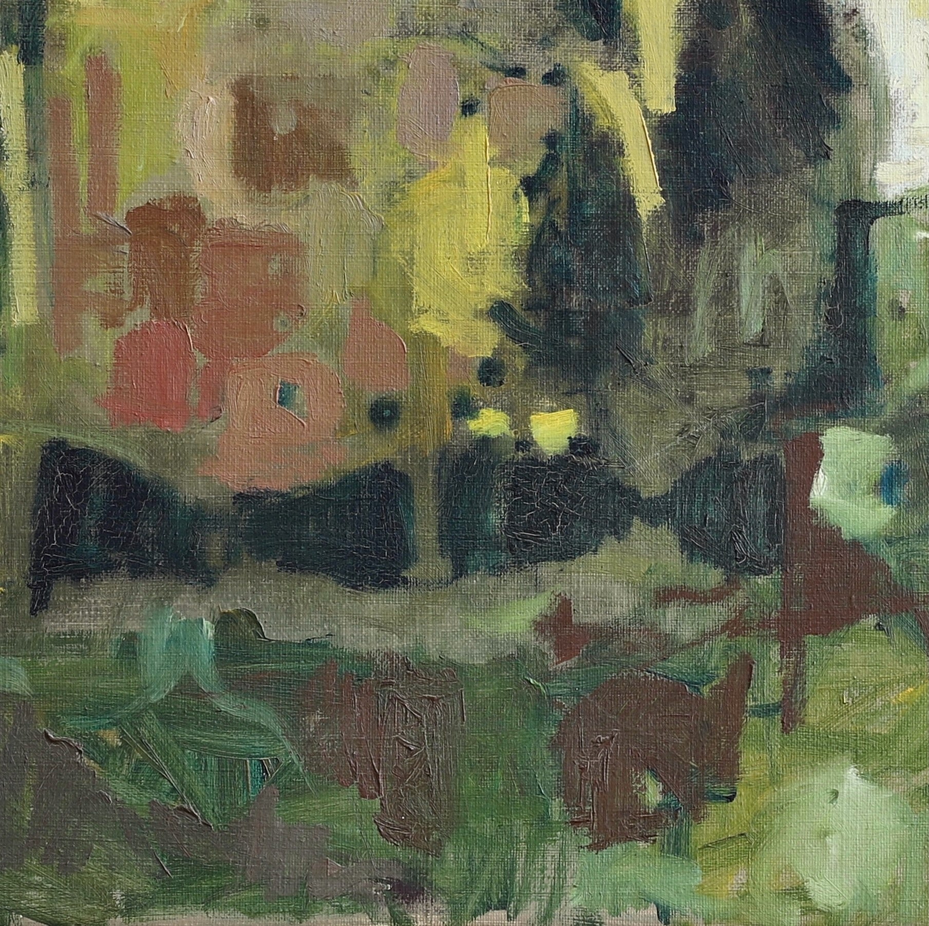 Mid Century Original Vintage Abstract Oil Painting from Sweden