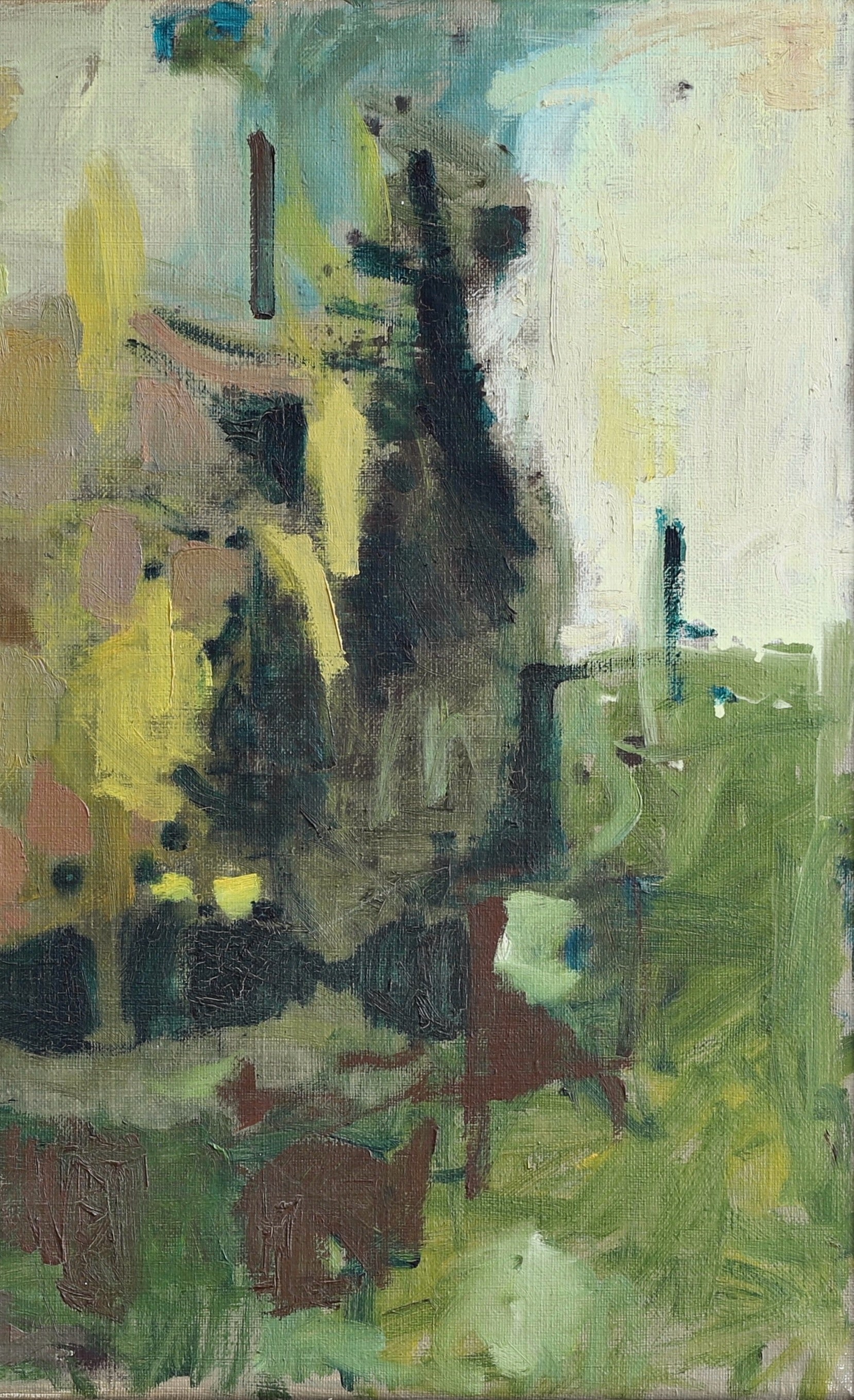 Mid Century Original Vintage Abstract Oil Painting from Sweden