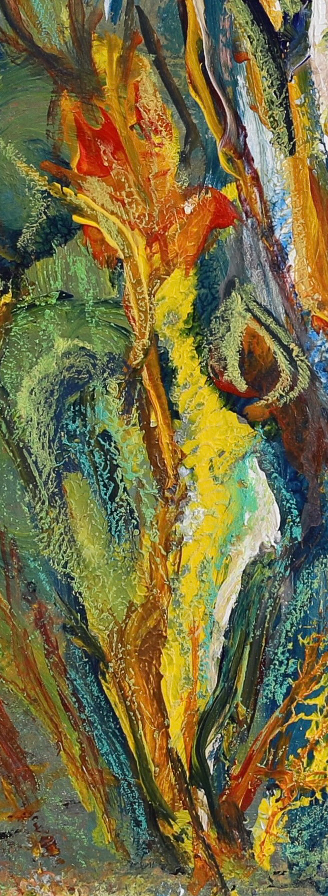 Vintage Mid Century Abstract Oil Painting from Sweden 1966