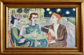 Load image into Gallery viewer, Mid Century Vintage Original Painting of Parisian Cafe 1956
