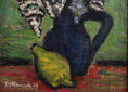 Load image into Gallery viewer, Vintage Art Mid Century Colorful Still Life Oil Painting Sweden 1949
