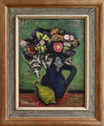 Load image into Gallery viewer, Vintage Art Mid Century Colorful Still Life Oil Painting Sweden 1949
