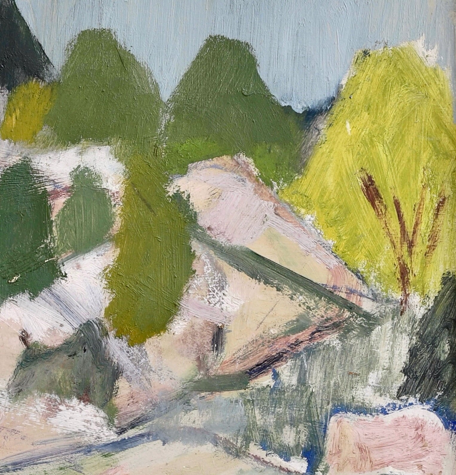 Vintage Art Original Mid Century Landscape Oil Painting from Sweden