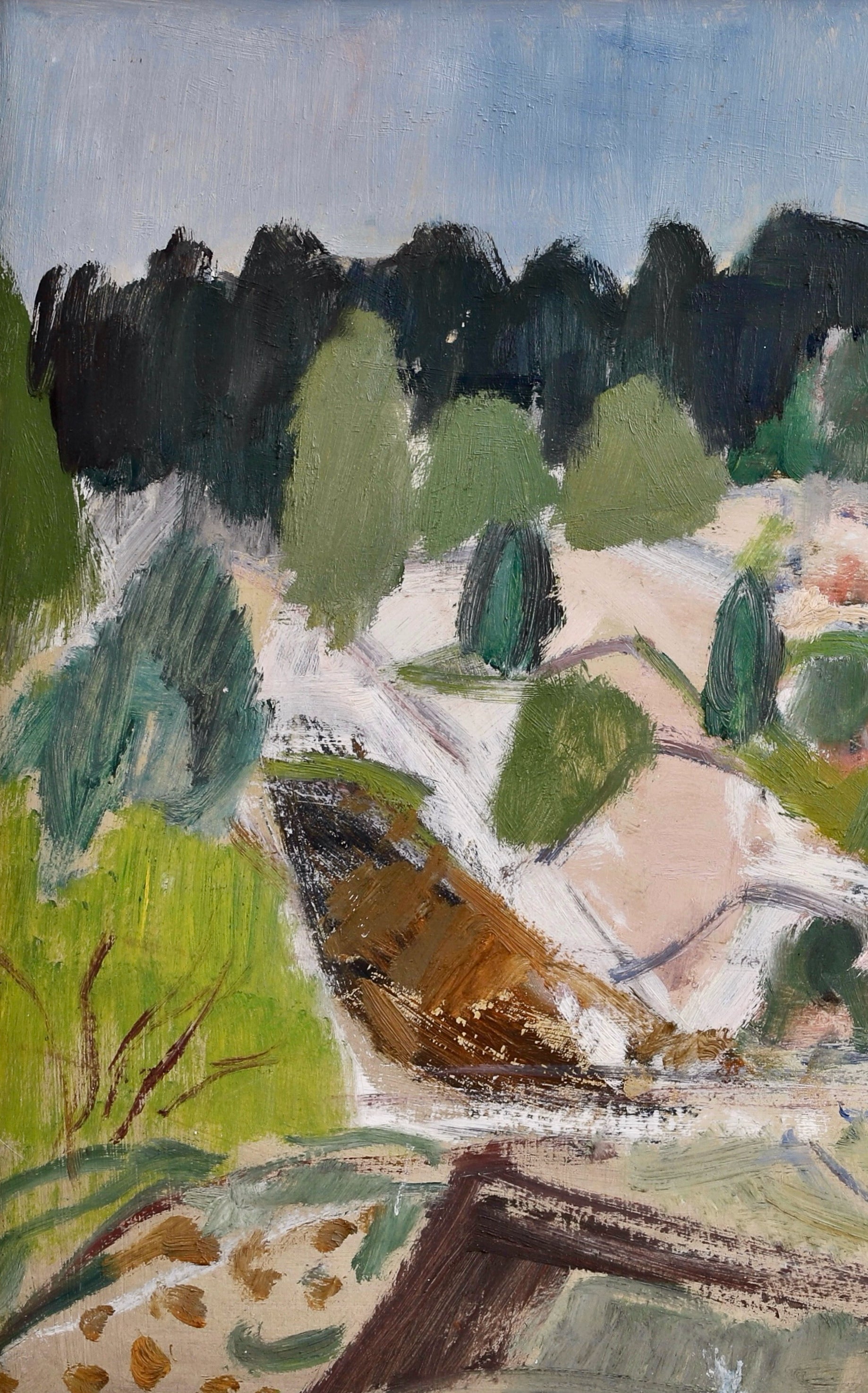 Vintage Art Original Mid Century Landscape Oil Painting from Sweden