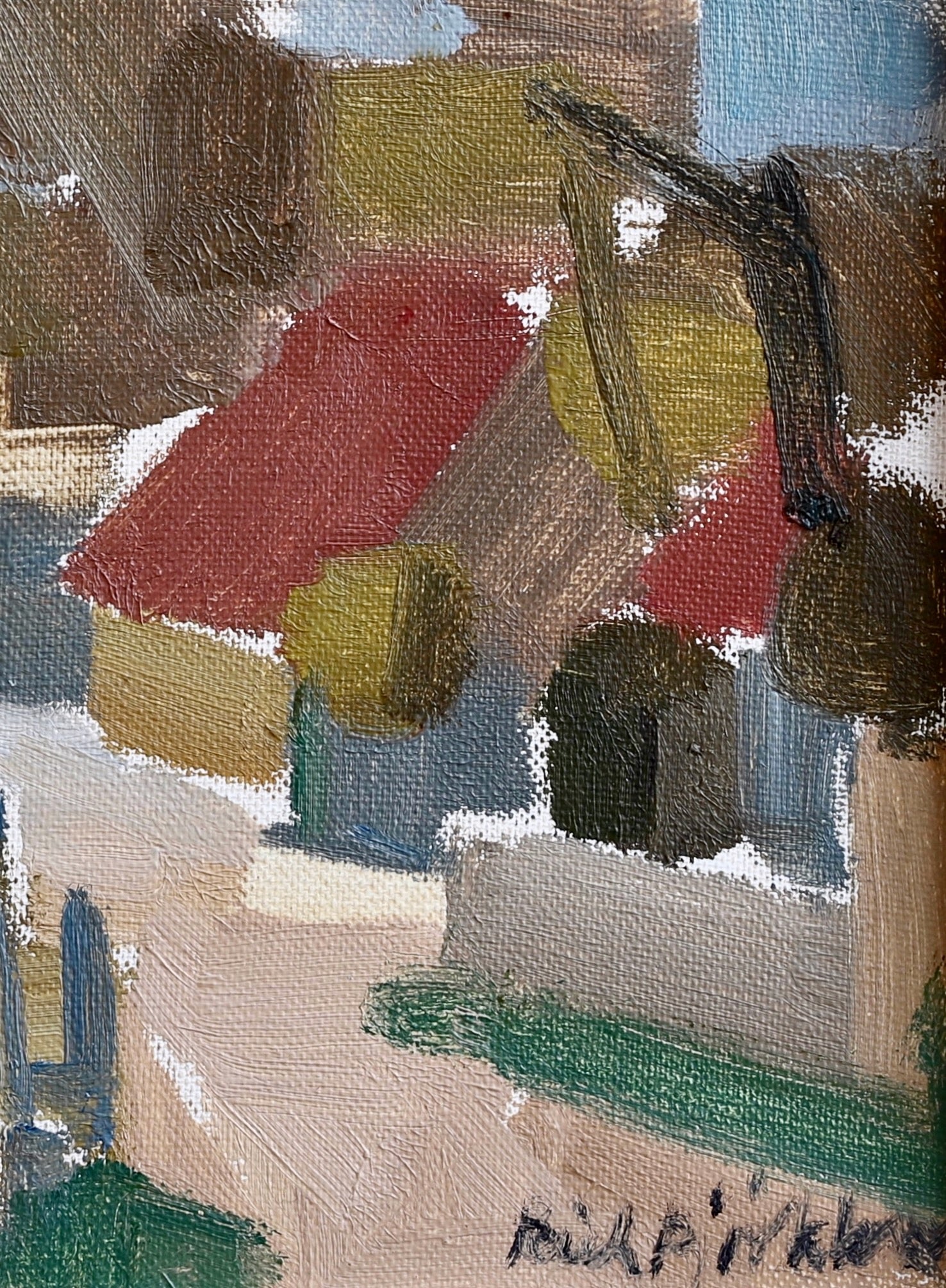 Vintage Art Room Original Coastal Oil Painting from Sweden