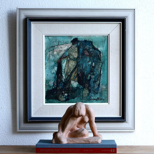 Vintage Art Room Mid Century Oil Painting From Sweden