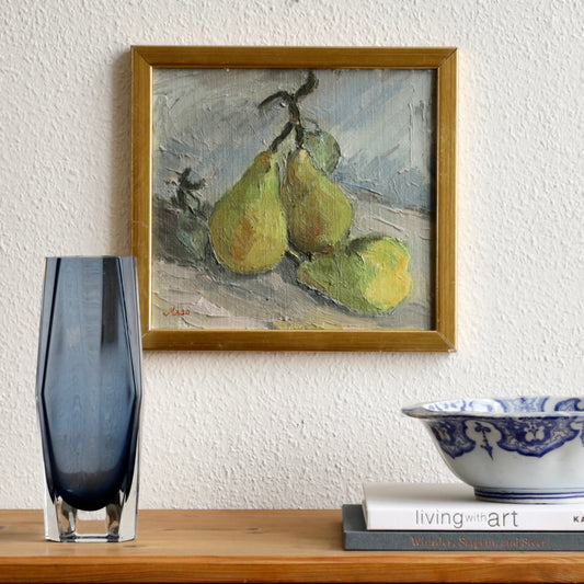 Vintage Mid Century Original Still Life of Pears From Sweden