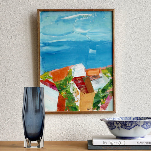 Vintage Art Room Sweden Affordable Art Original Coastal Oil Painting