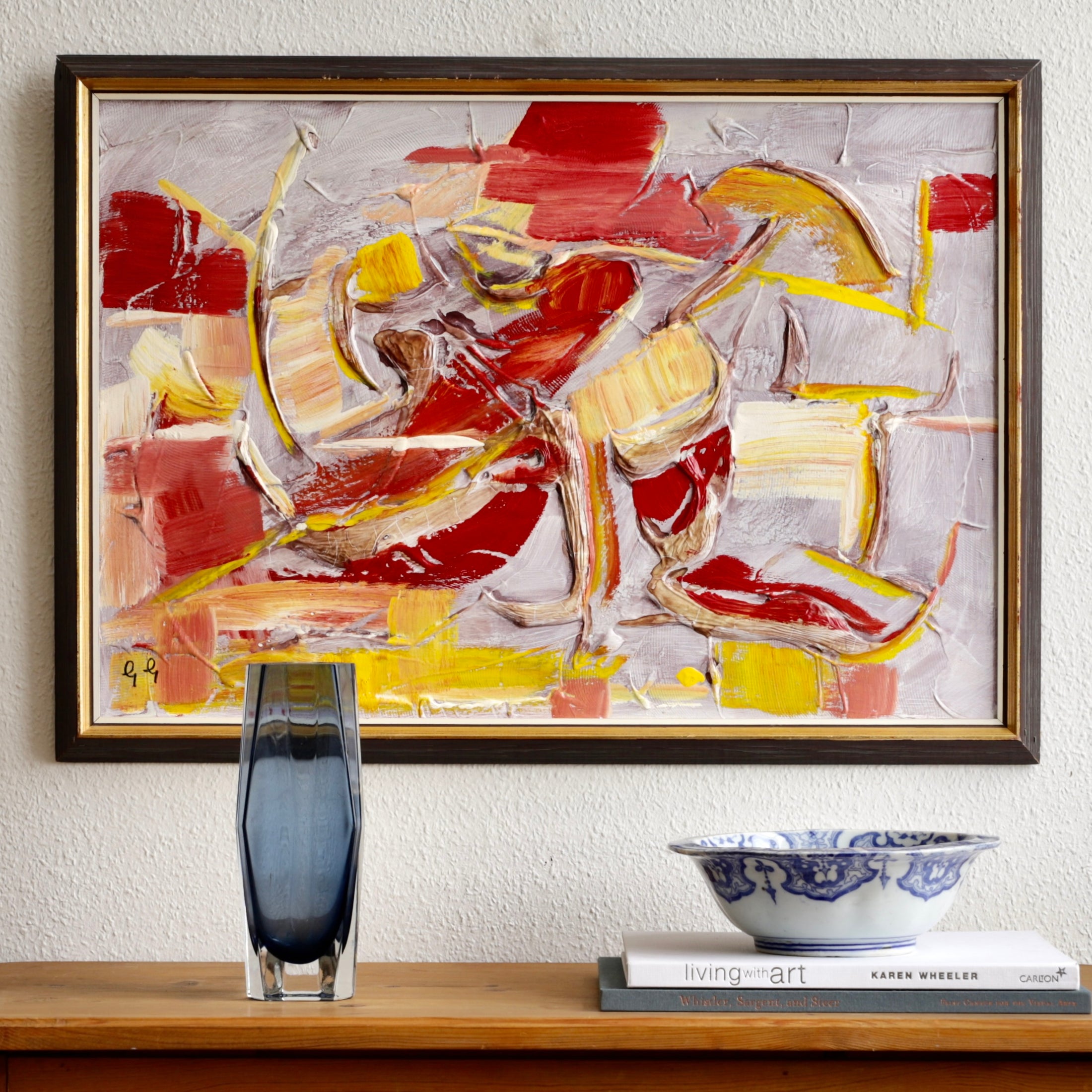 Mid Century Original Abstract Painting From Sweden