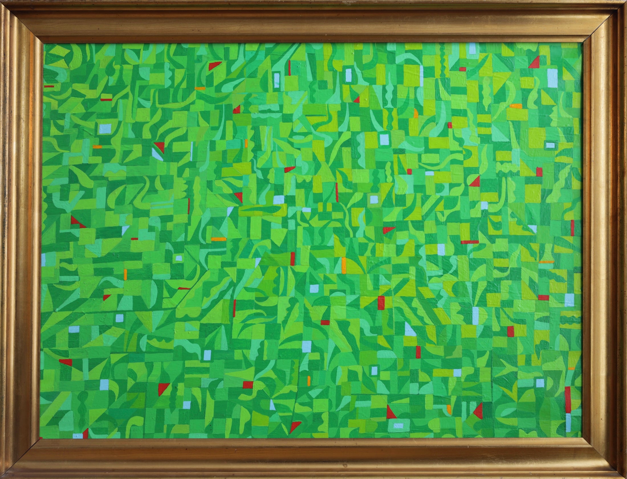 Vintage Mid Century Art Large Original Abstract Oil Painting from Sweden