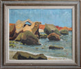 Load image into Gallery viewer, Mid Century Vintage Original Coastal Oil Painting from Sweden
