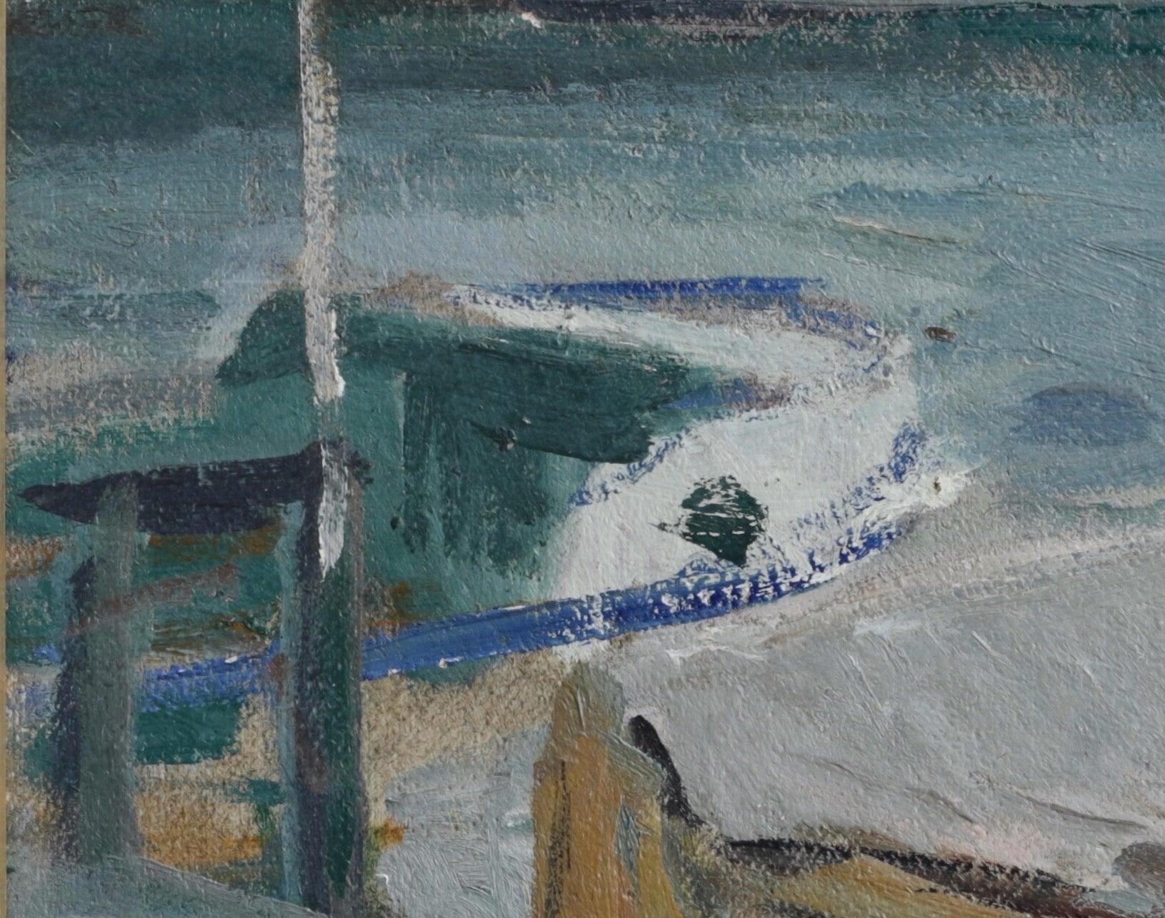 Vintage Mid Century Oil Painting From Sweden by G Isaksson