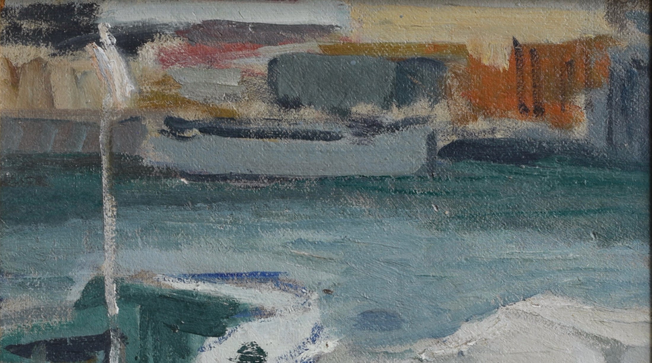 Vintage Mid Century Oil Painting From Sweden by G Isaksson