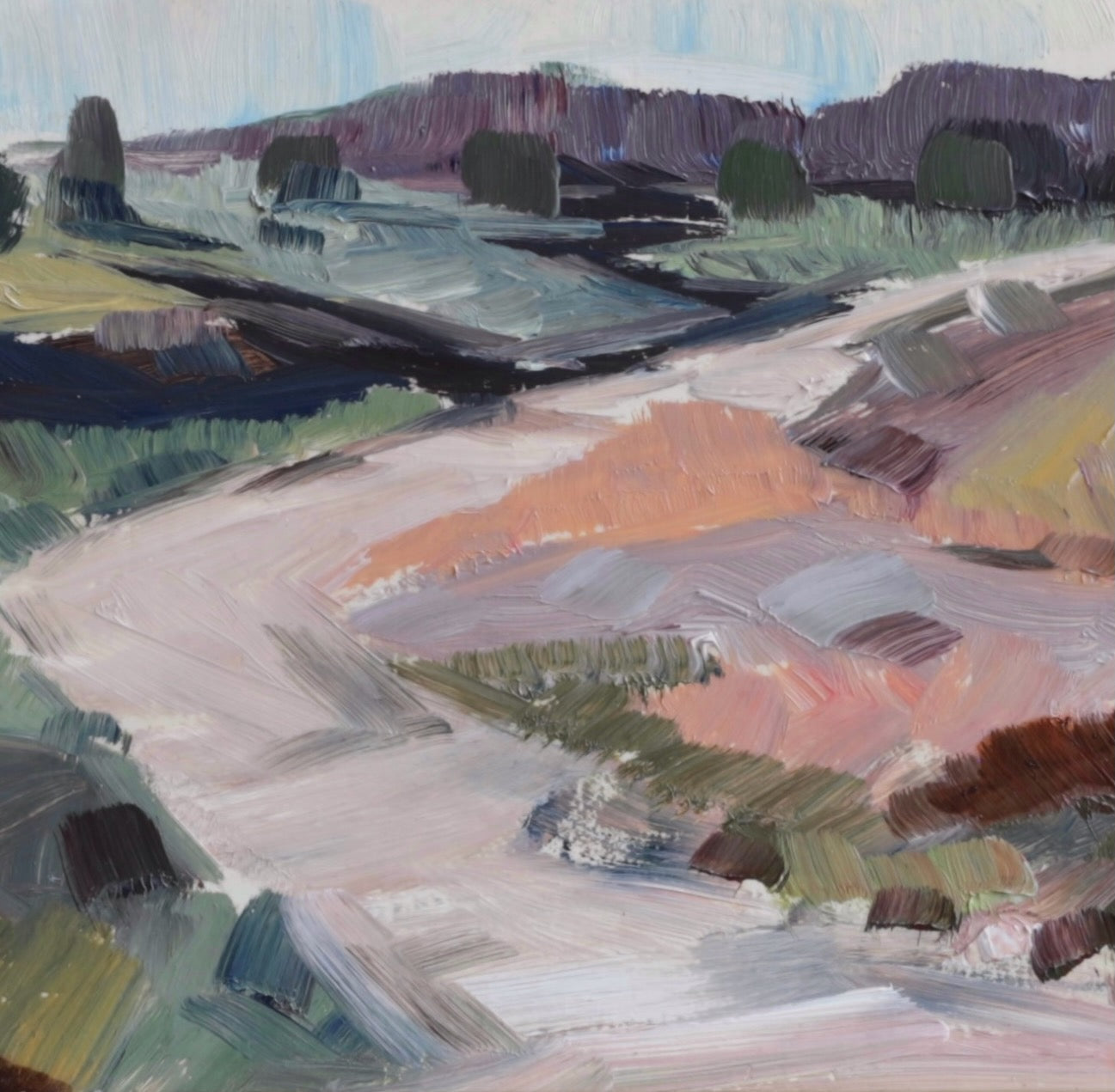 Vintage Mid Century Original Landscape Oil Painting from Sweden