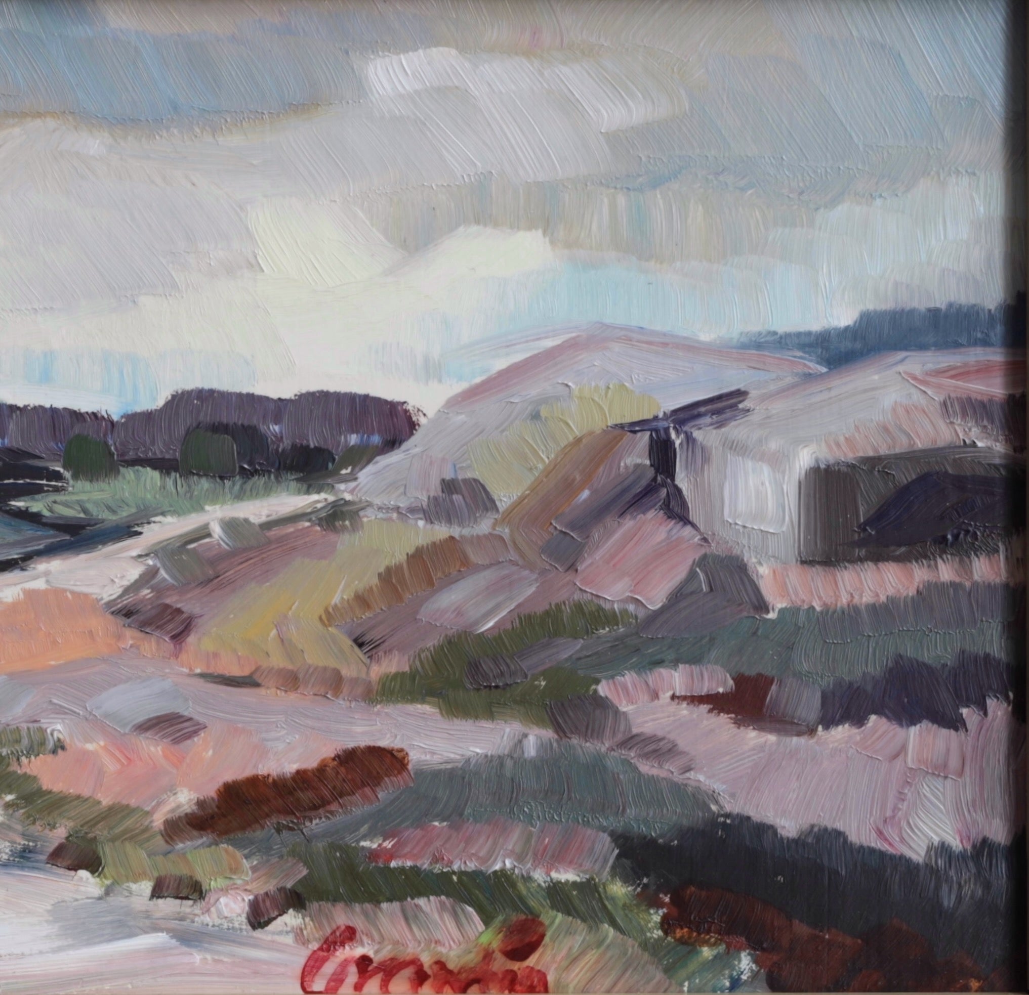 Vintage Mid Century Original Landscape Oil Painting from Sweden