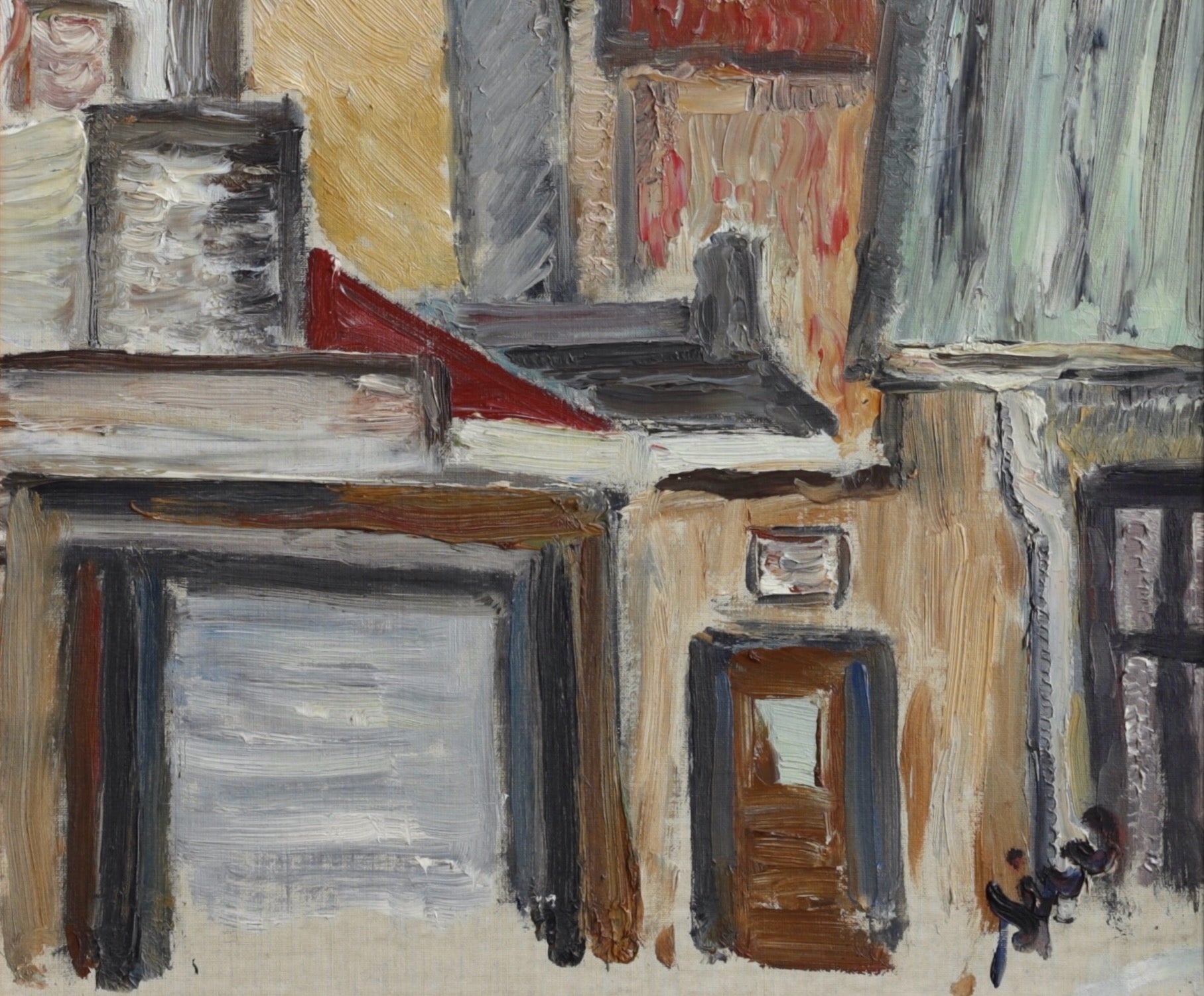 Vintage Original Mid Century Cityscape from Sweden