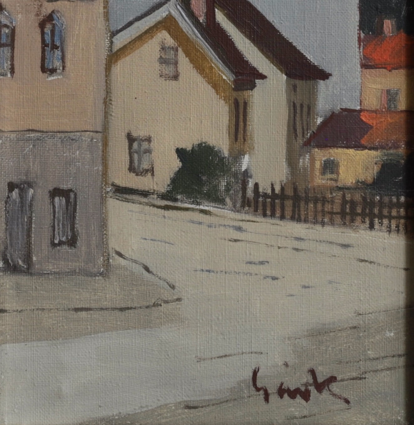 Vintage Art Room Original Oil Painting from Sweden by T Gavik