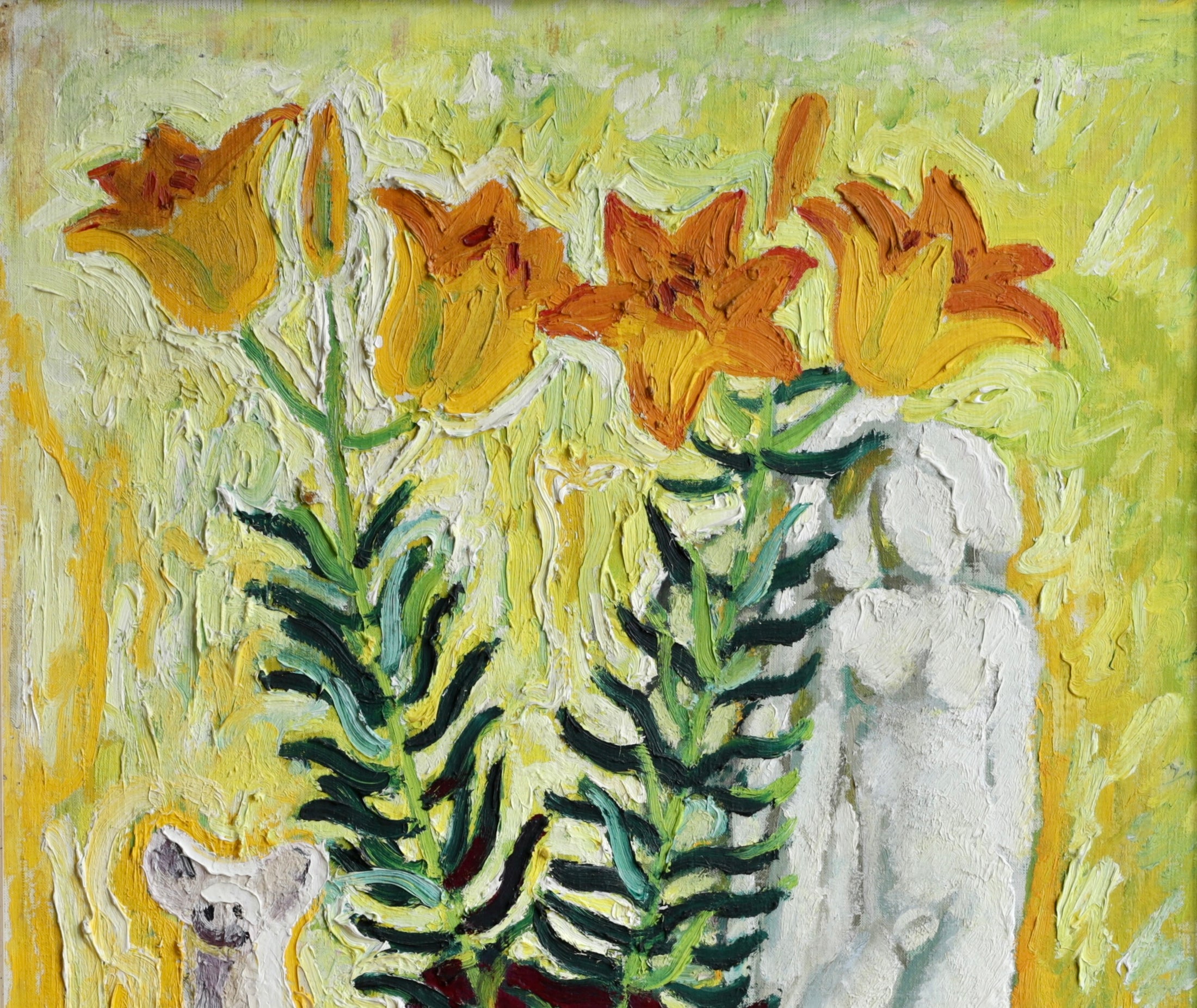 RESERVED GR Vintage Mid Century Original Still Life Oil Painting from Sweden