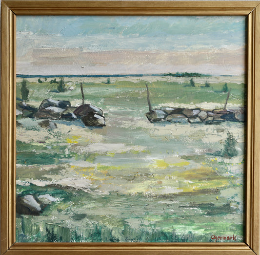 Vintage Art Room Mid Century Original Landscape Oil Painting