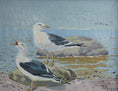 Load image into Gallery viewer, Vintage Original Oil Painting of Seagulls from Sweden
