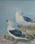 Load image into Gallery viewer, Vintage Original Oil Painting of Seagulls from Sweden
