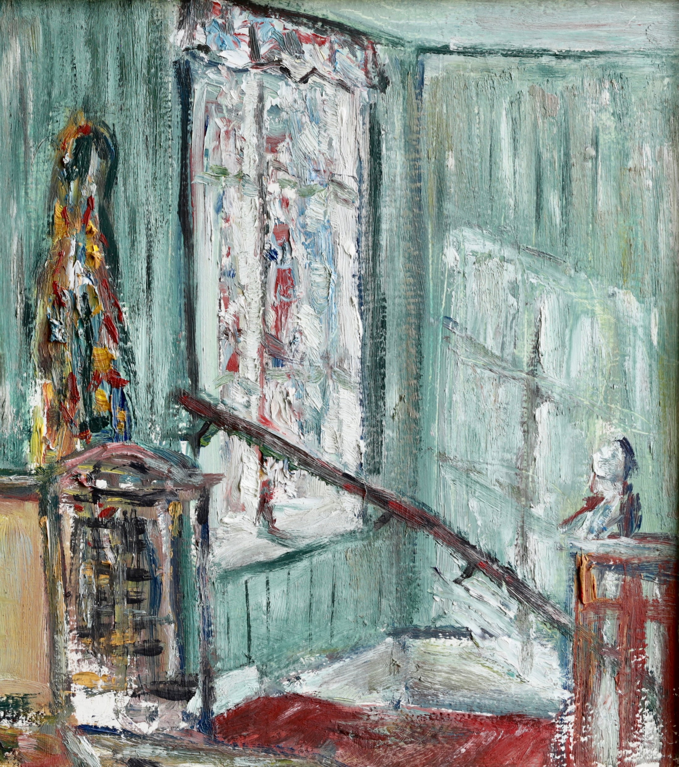 Vintage Art Original Interior Oil Painting from Sweden