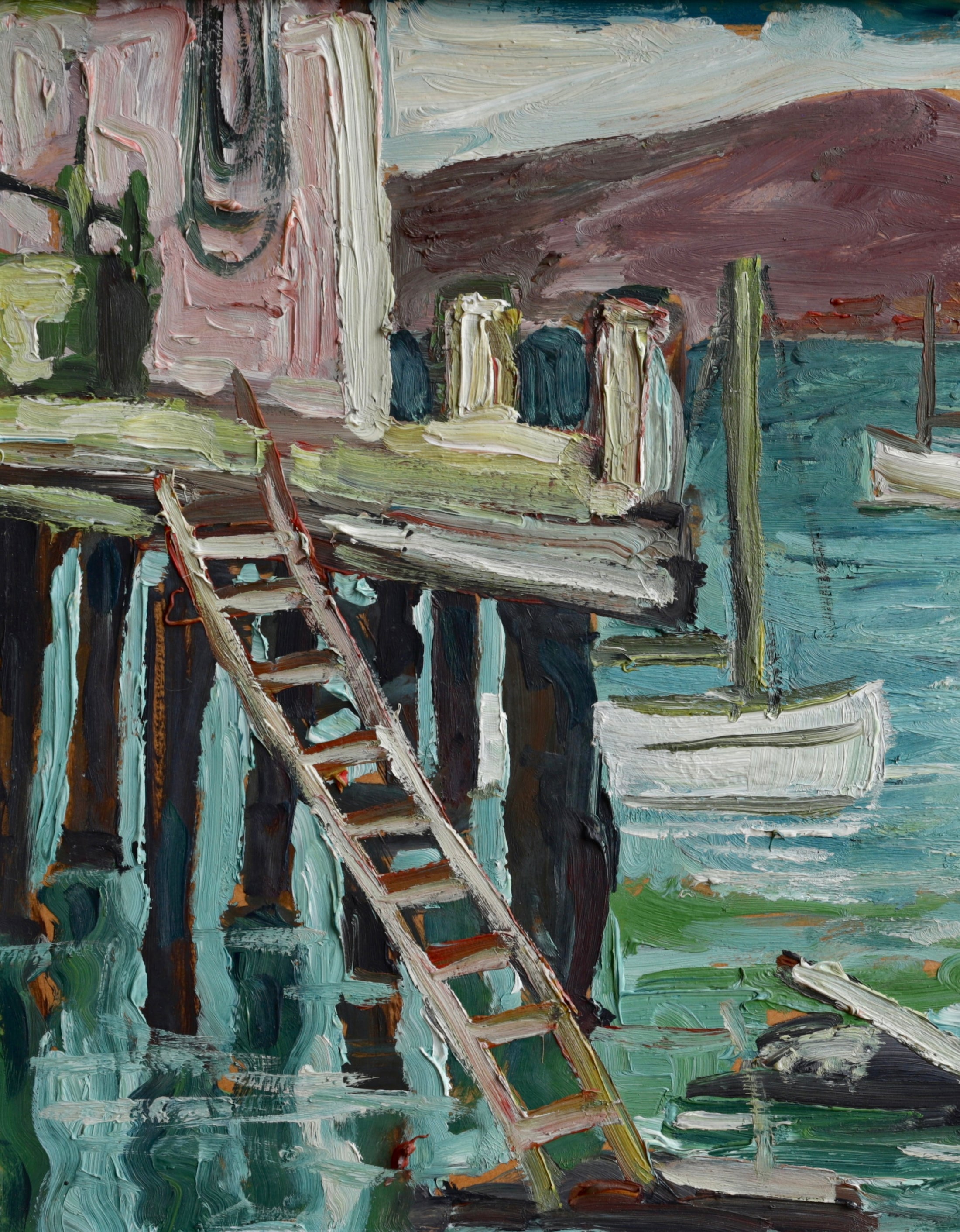 Vintage Mid Century Original Oil Painting from Sweden