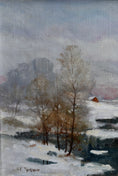 Load image into Gallery viewer, Vintage Original Winter Landscape Oil Painting from Sweden
