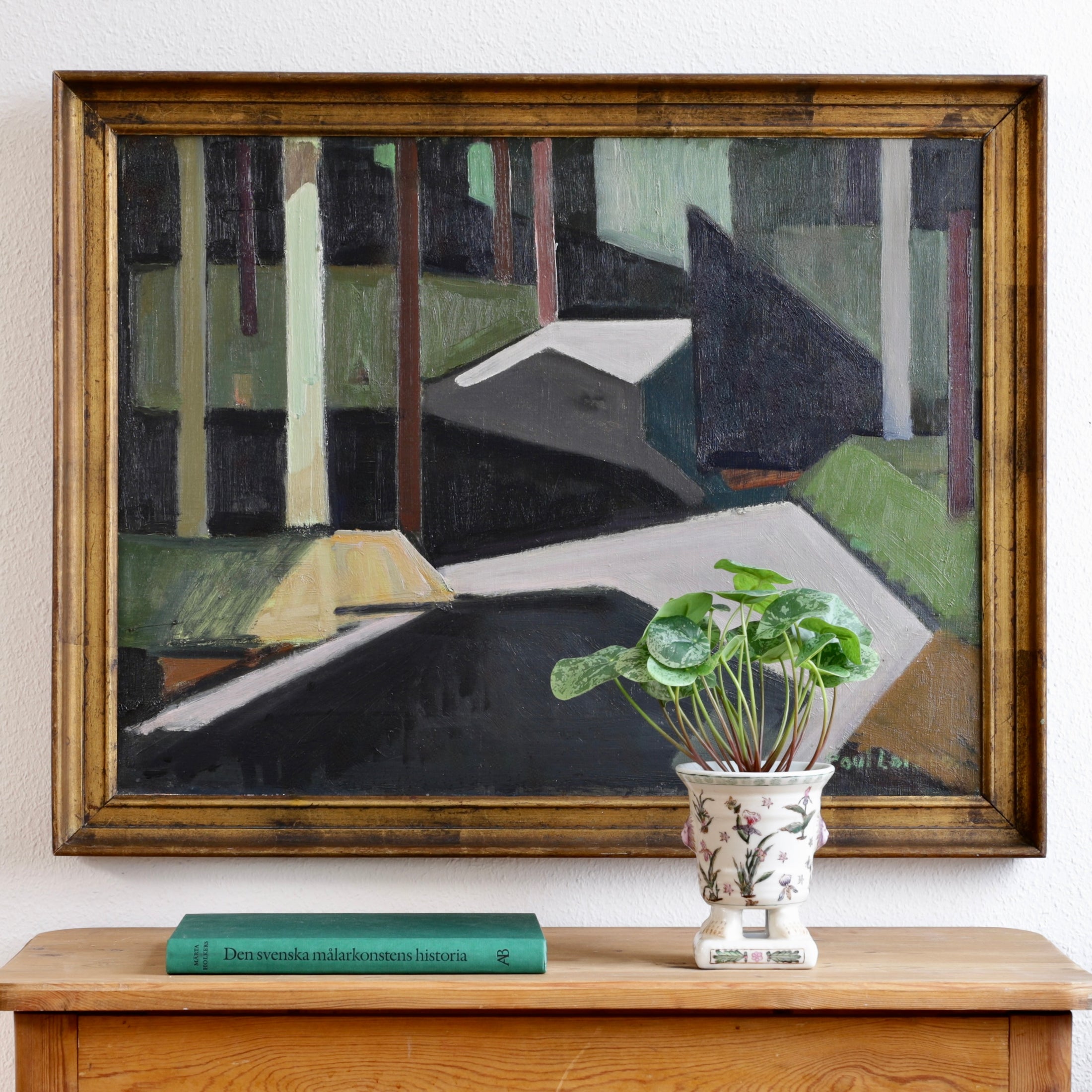 Mid Century Vintage Original Landscape Oil Painting from Sweden