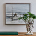 Load image into Gallery viewer, Vintage Art Mid Century Oil Painting Coastal Scene from Sweden
