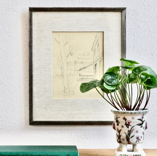 Vintage Art Room Original Mid Century Parisan Street Scene