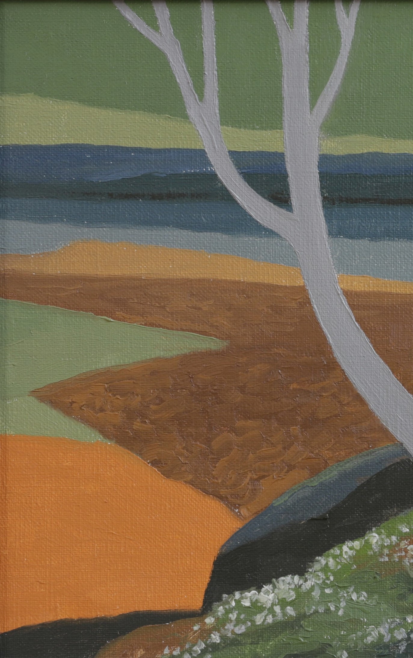 Vintage Mid Century Art Landscape Oil Painting from Sweden