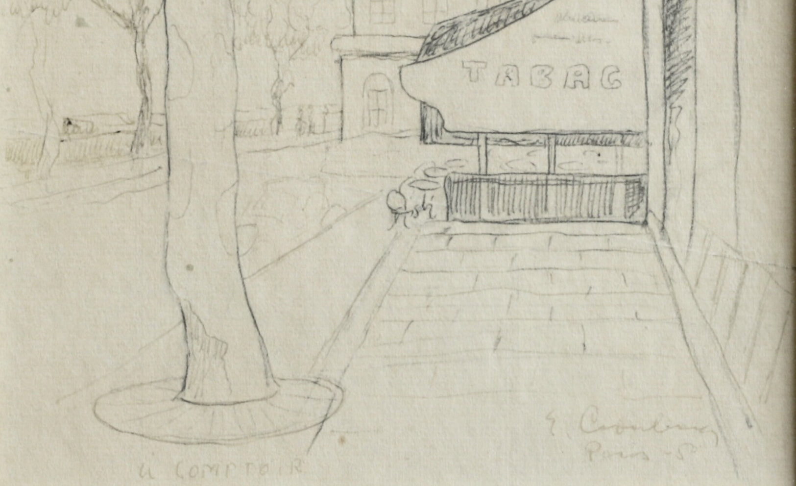 Vintage Art Room Original Mid Century Parisan Street Scene