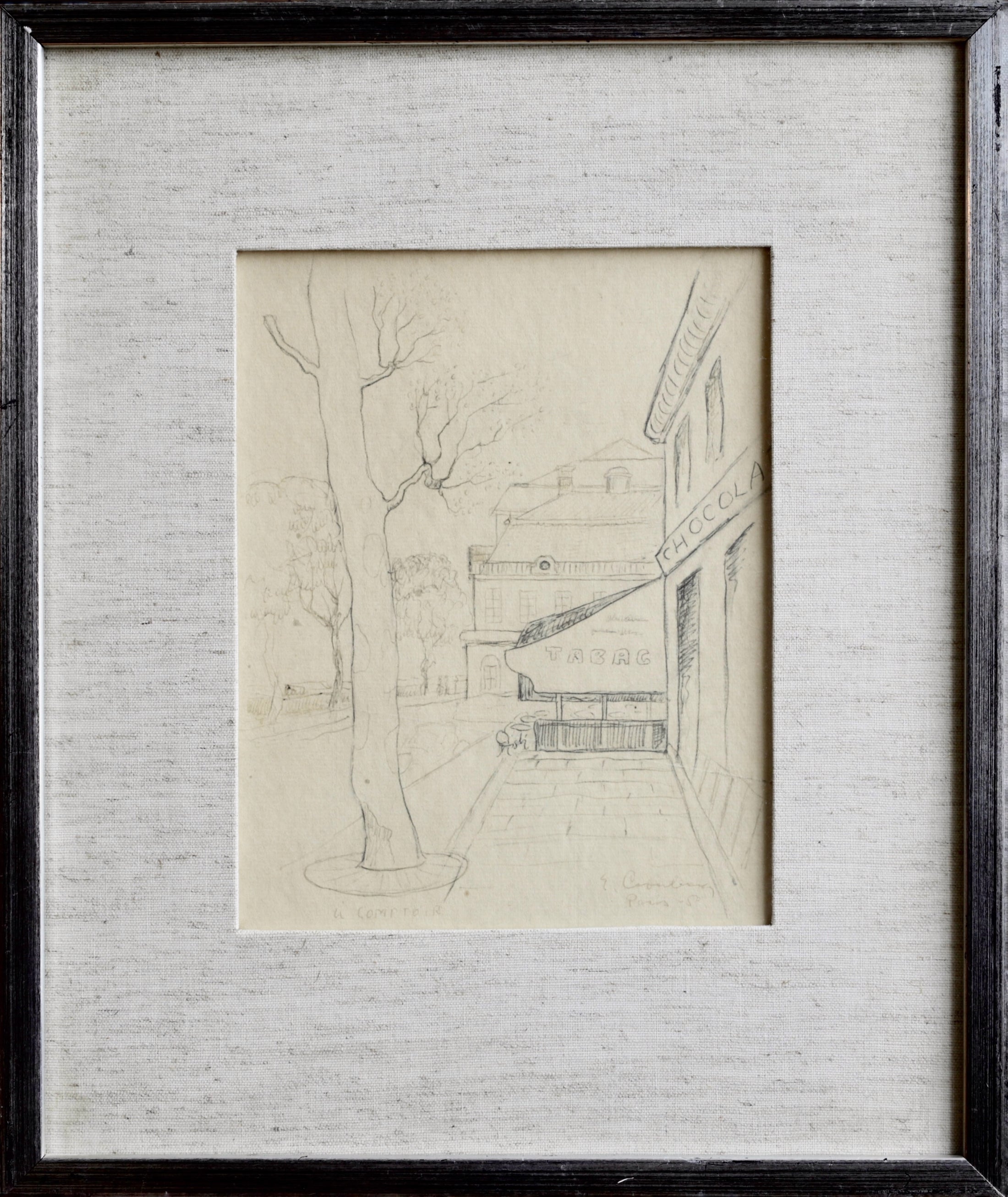 Vintage Art Room Original Mid Century Parisan Street Scene