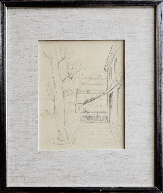 Vintage Art Room Original Mid Century Parisan Street Scene