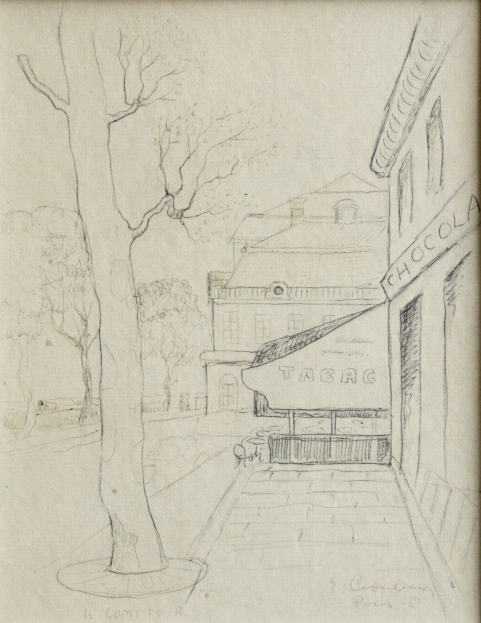 Vintage Art Room Original Mid Century Parisan Street Scene