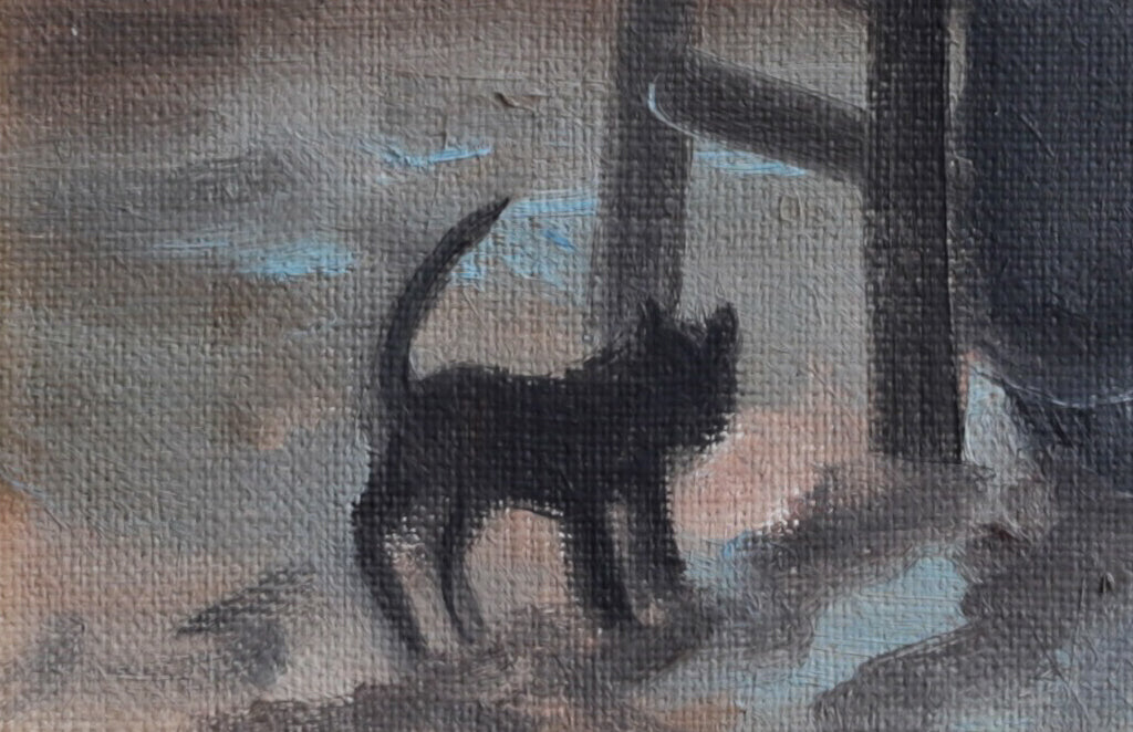 Vintage Original Interior Oil Painting from Sweden