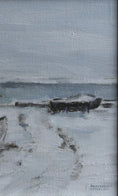 Load image into Gallery viewer, Vintage Art Mid Century Oil Painting Coastal Scene from Sweden
