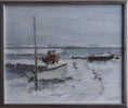 Load image into Gallery viewer, Vintage Art Mid Century Oil Painting Coastal Scene from Sweden

