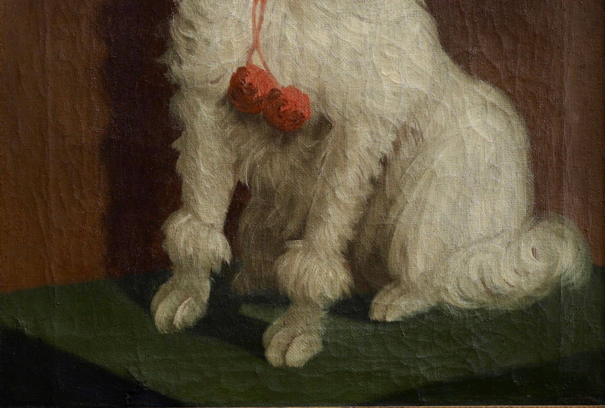 Vintage Art Original Dog Oil Painting from Sweden