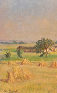 Load image into Gallery viewer, Vintage Original Haystack Oil Painting from Sweden
