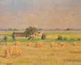 Load image into Gallery viewer, Vintage Original Haystack Oil Painting from Sweden
