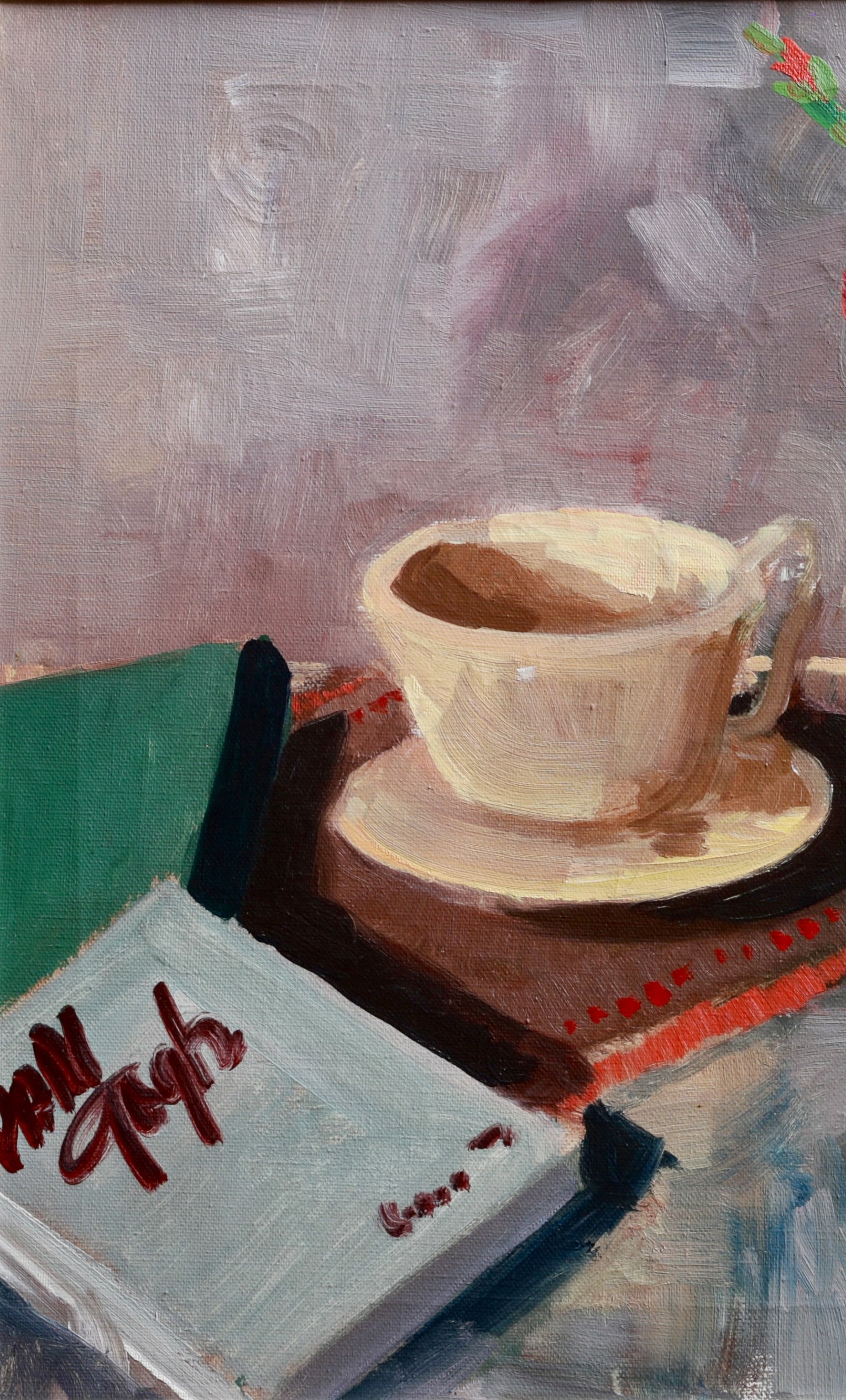 Vintage Art Mid Century Original Still Life Oil Painting by U Karlsson