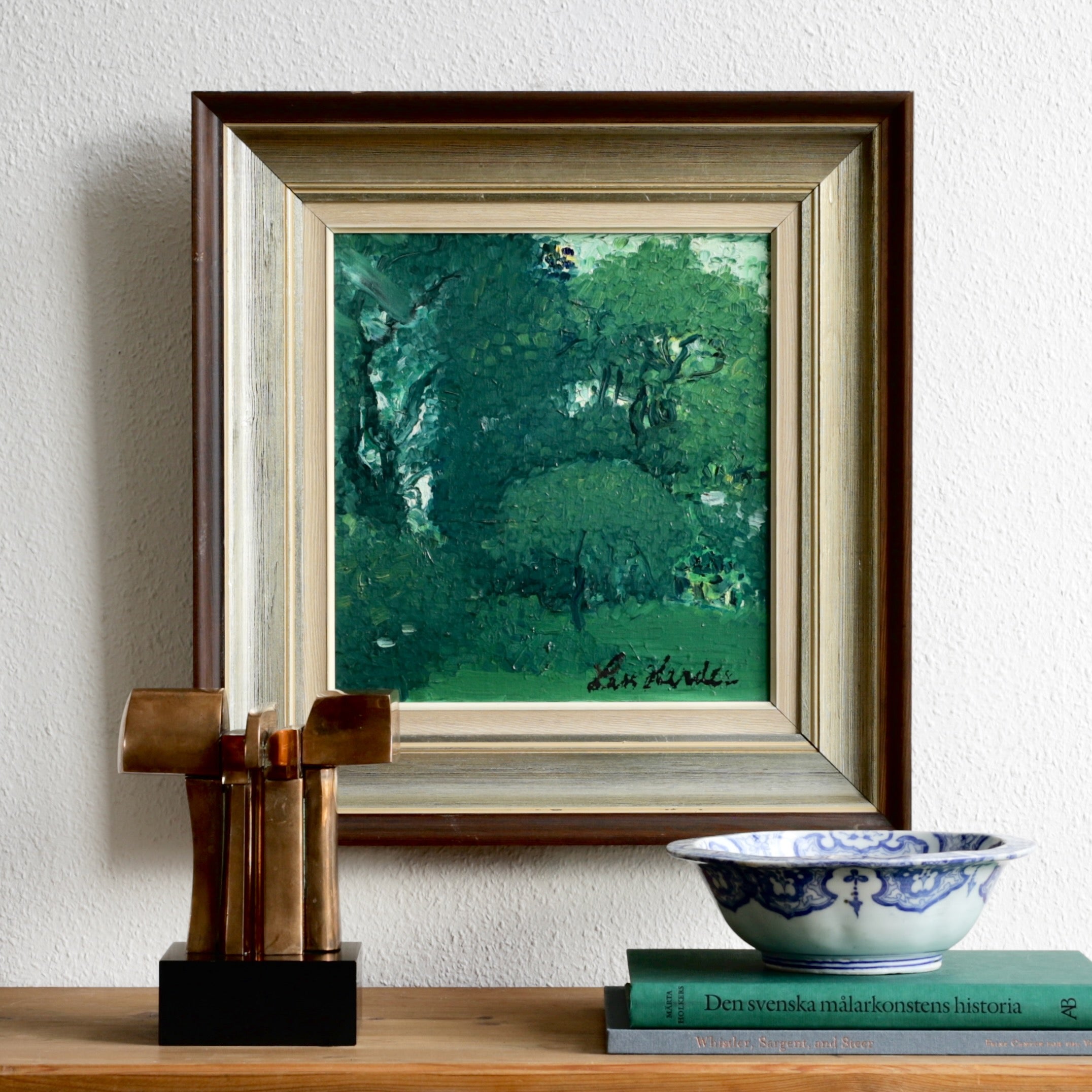 Vintage Original Mid Century Oil Painting Landscape from Sweden